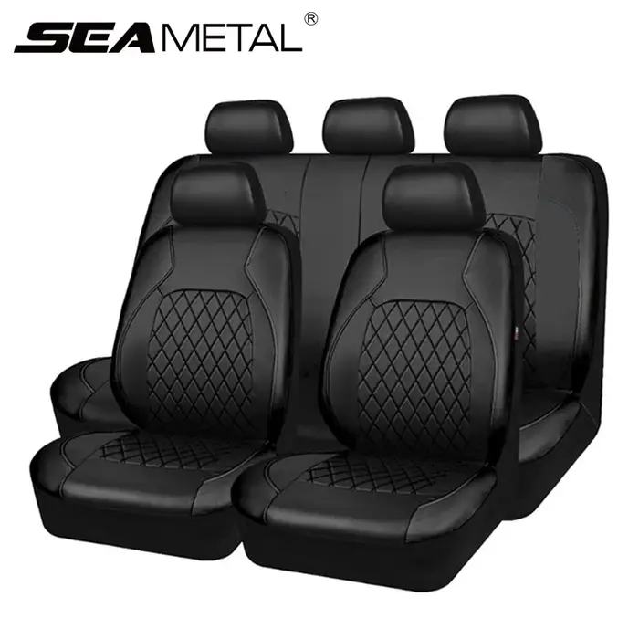 Ensemble universel de housses de siège de voiture en cuir PU, coussin de véhicule entièrement entour