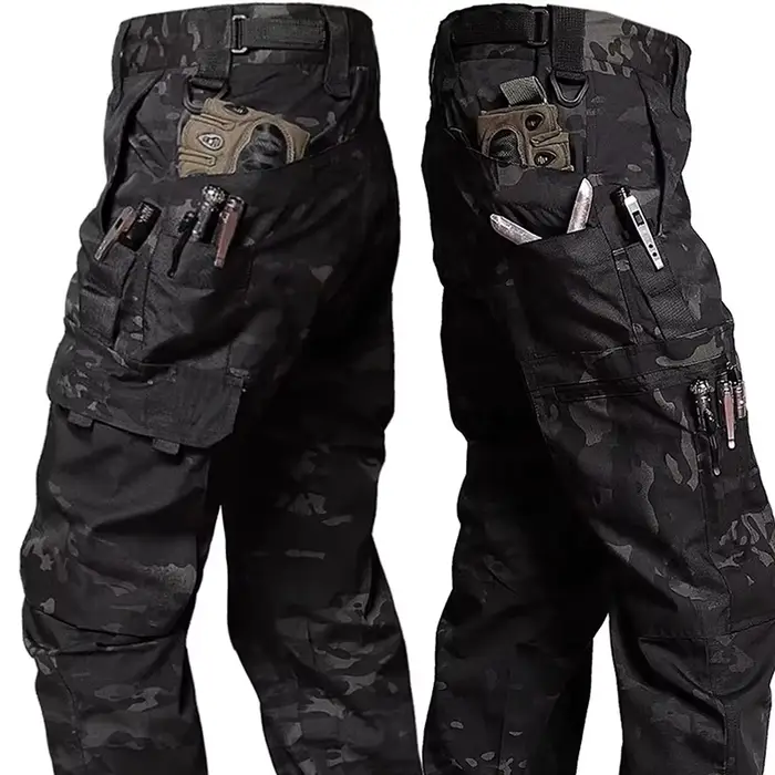 Pantalon de travail tactique imperméable homme pour chasse et outdoor - Multi-poches résistant