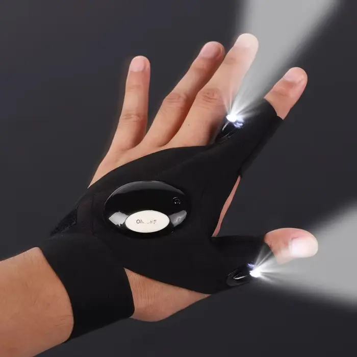 Gants de chasse LED étanches avec lampe intégrée pour pêche, cyclisme et randonnée nocturne