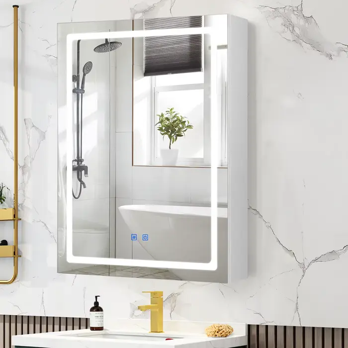 VOWNER HOMedicine-armoire avec lumières LED et miroir, avec étagère réglable, dél'offre buage, mode 