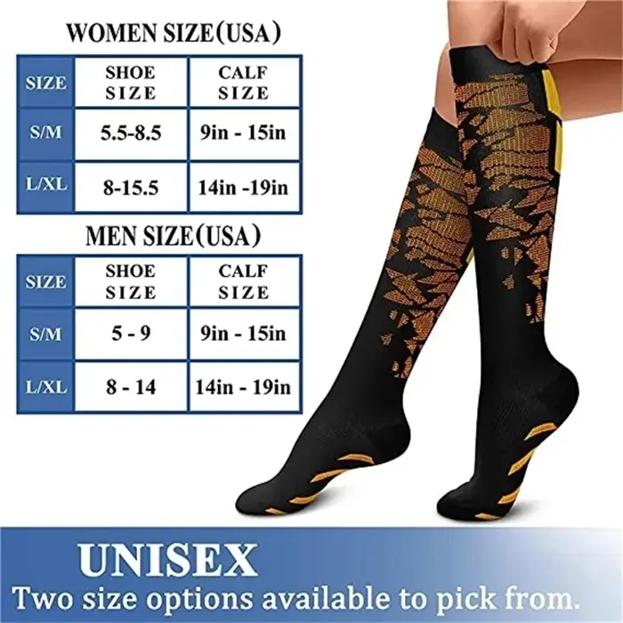 Chaussettes de Compression Graduée pour Running, CrossFit, Récupération et Voyage Homme Femme