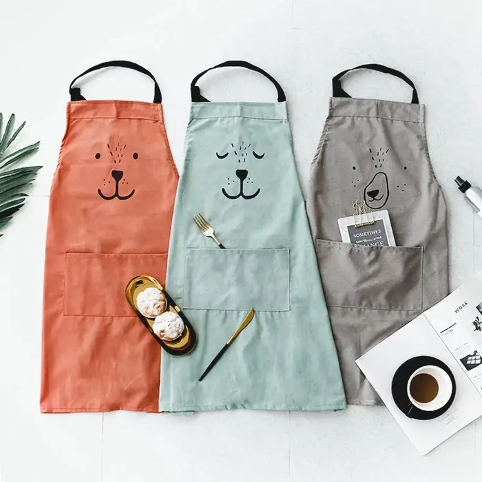 Dessin animé ours enfants adultes tabliers femme cuisine tablier BBQ bavoir cuisson Parent enfant pe