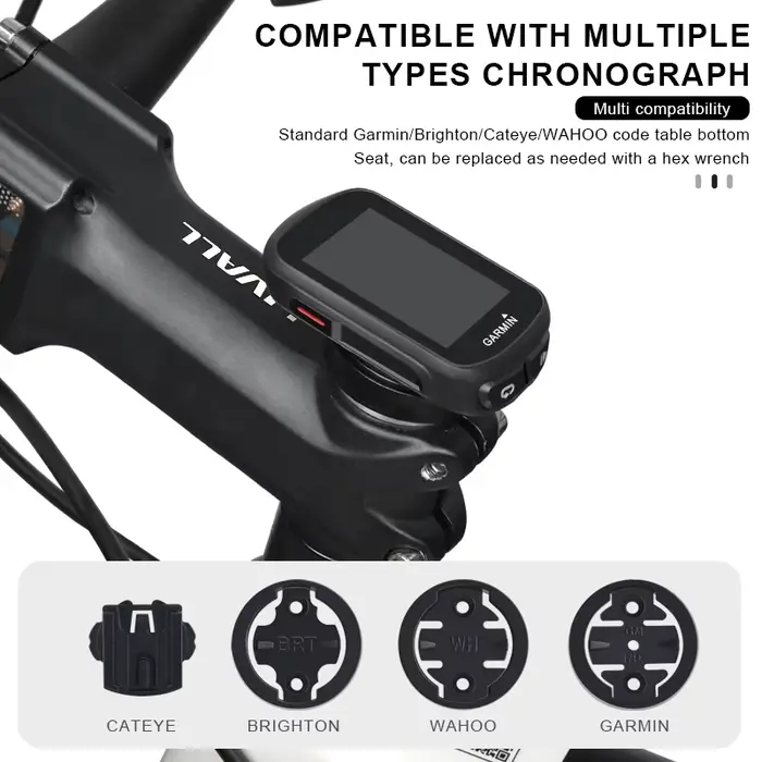 Support de téléphone de vélo, support de capuchon supérieur de tige pour Garmin Edge Bryton Cateye v