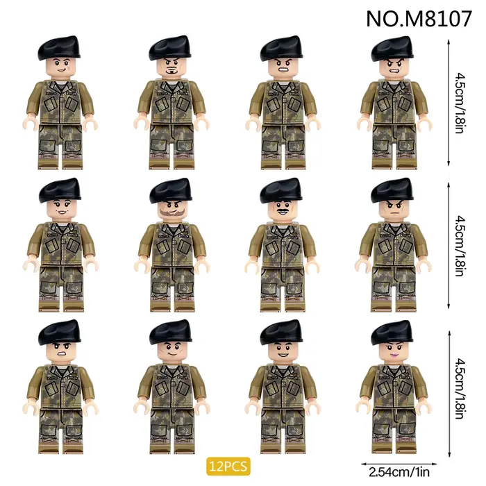 Avion de chasse militaire de la Division d'assaut aérien 8107, mini personnages, personnages de dess