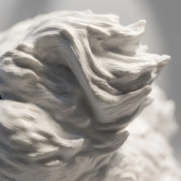 Figurine de chien désordonnée effet venté