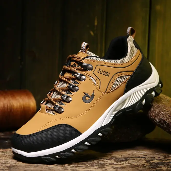 Chaussures de randonnée imperméables en cuir PU pour hommes, chaussures d'extérieur résistantes à l'