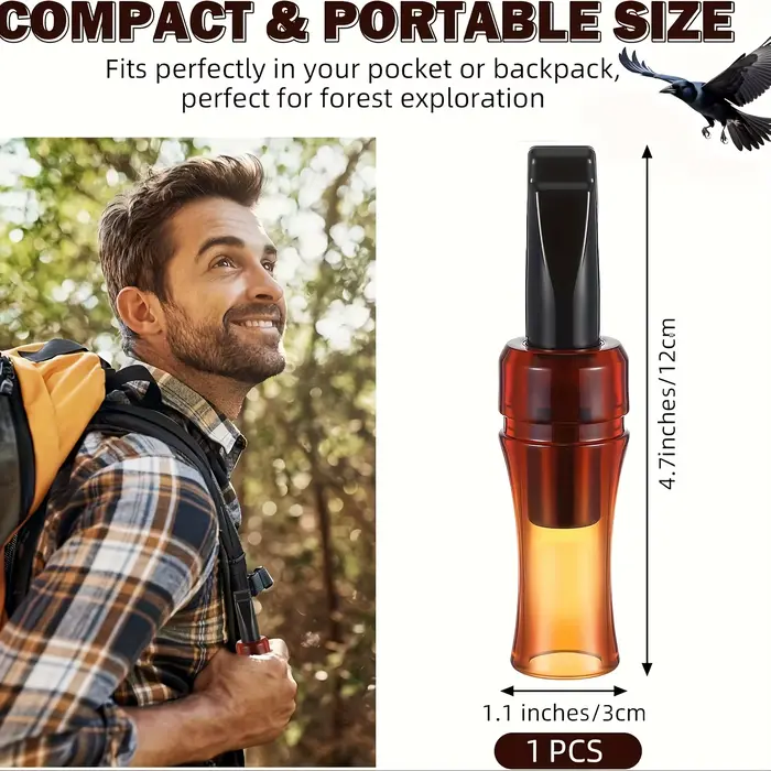 Sifflet corbeau biomimétique pour chasse - Appeau sonore réaliste avec leurre et sangle portable
