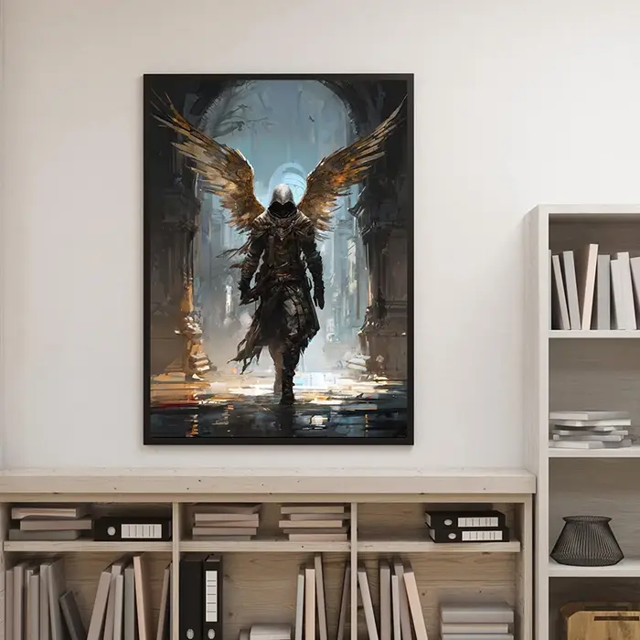 Affiche de chevalier d'ange en prière