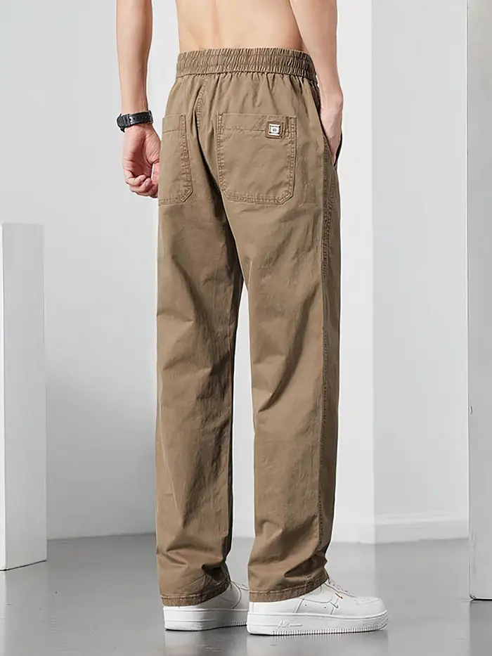 Pantalon Cargo droit décontracté pour hommes, jambe large, marron, Long, Cargo, travail d'affaires, 
