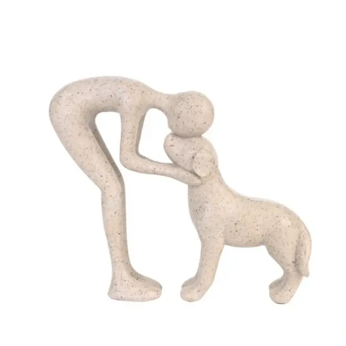 Sculpture de câlin pour chien et humain, 15cm, décor pour toujours amé, Statue commémorative pour an