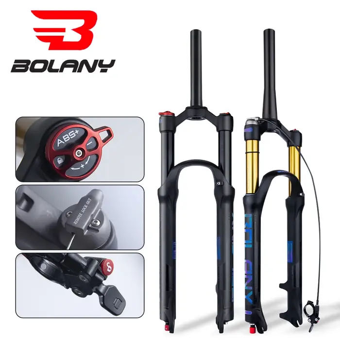 BOLANY Fourche de Vélo à Rebond Réglable, Suspension Avant d'Air VTT, 26/27,5/29 Pouces,Débattement 