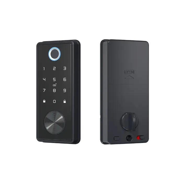 RAYKUBE – serrure T1 noire TT, Bluetooth, verrou à pêne dormant TTlock APP, carte à puce électroniqu