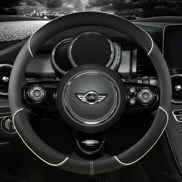 Juste de volant de voiture en cuir microcarence, accessoires auto, compatible avec MINI Cooper R50, 