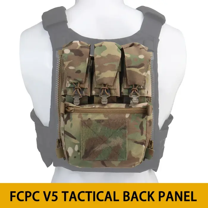 V5 FCPC Sport Vest Back Panel Zipper on Backplate Airsoft Vest Expansion Bag Tri