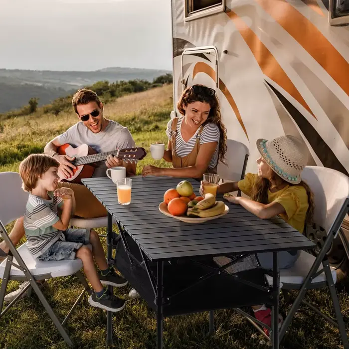 Table de pique-nique de camping en aluminium, bureau portable étanche et antirouille