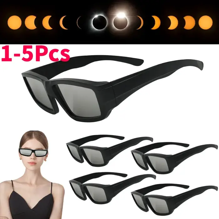Lot 1/2/3/5 paires lunettes éclipse solaire certifiées ISO sécurité vision directe soleil