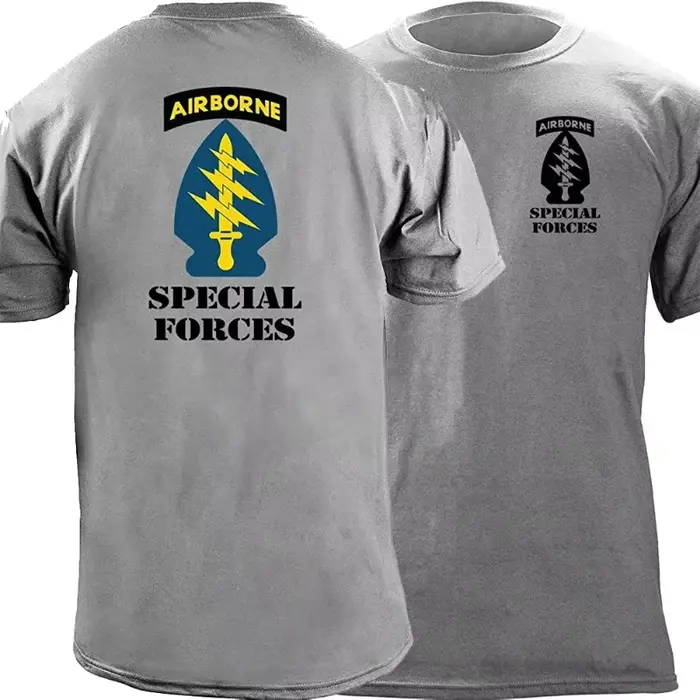 T-Shirt de l'unité des forces spéciales de l'armée américaine, 100% coton, col rond, manches courtes