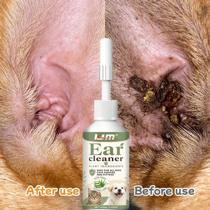 Nettoyant auriculaire naturel aloe vera soin oreilles chiens chats anti-parasites hypoallergénique apaisant