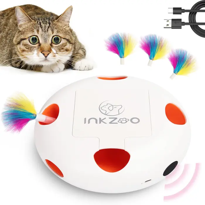 INKZOO Jouets pour chats, jouets interactifs pour chats d'intérieur, jouet interactif intelligent po