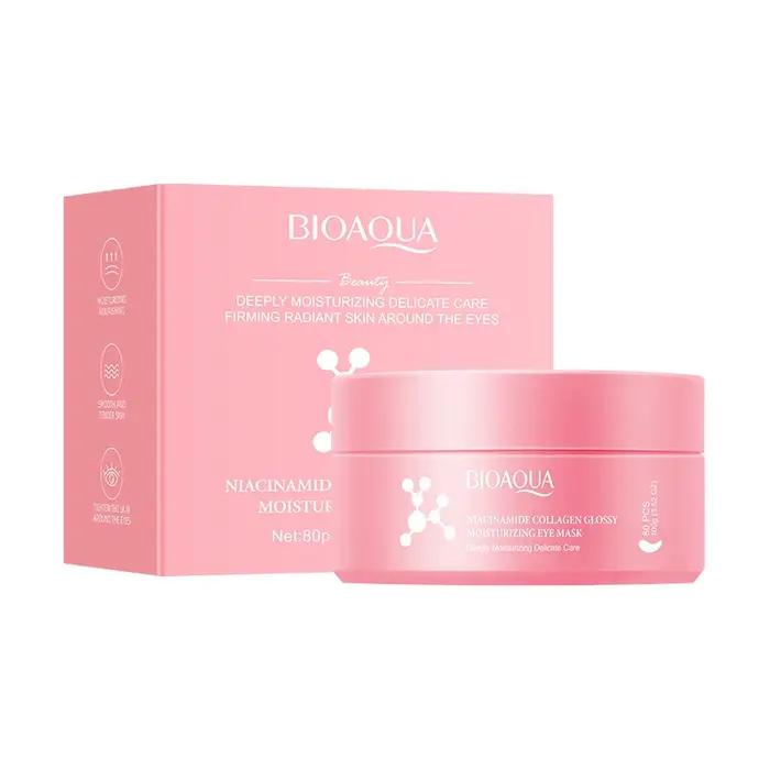 80 pièces de masque pour les yeux au collagène et à la niacinamide, anti-cernes, blanchissant, anti-
