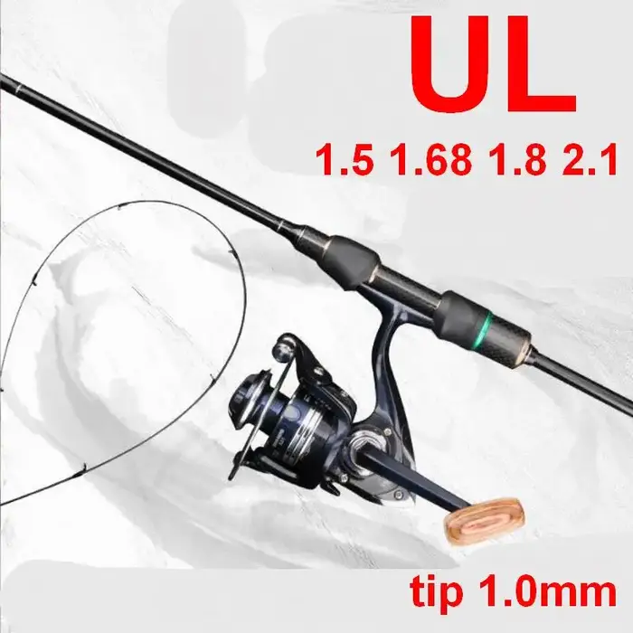 Canne à pêche ZZ279 1.5m 1.68m 1.8m 2.1m Spinning (poignée droite) ou Casting (poignée pistolet) UL,