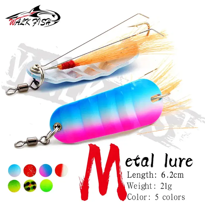 Leurre métallique rigide arc-en-ciel avec plumes, appât artificiel Anti-accrochage idéal pour la pêc