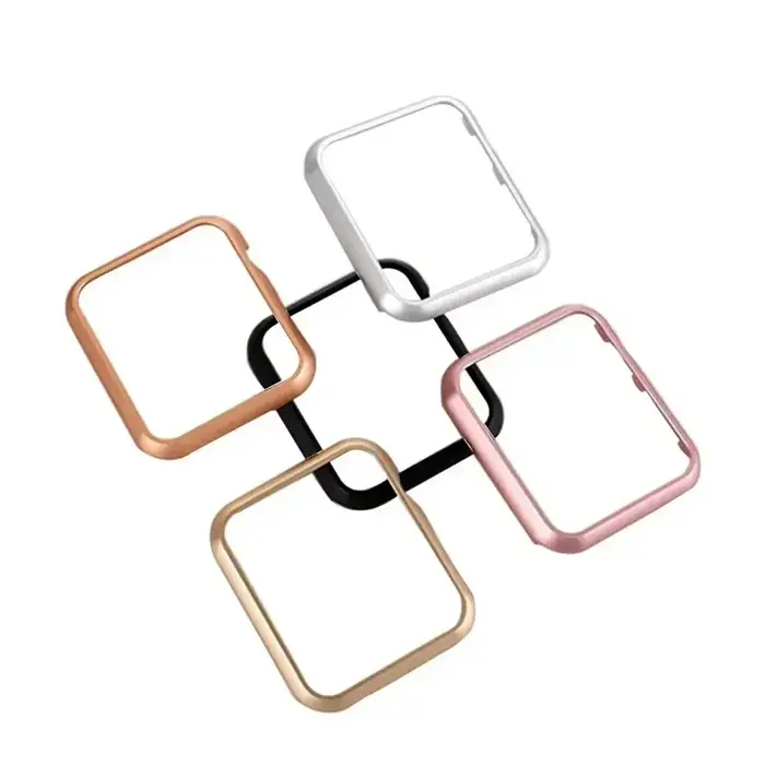 Coque protection aluminium or Apple Watch SE 10 9 8 7 - Cadre bumper métal 46mm 42mm accessoires iWatch