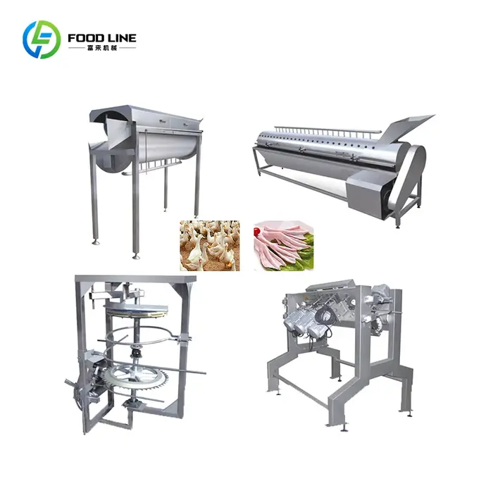 Ligne de traitement de volailles entièrement automatique, capacité de 300 à 1000 poulets par heure, 