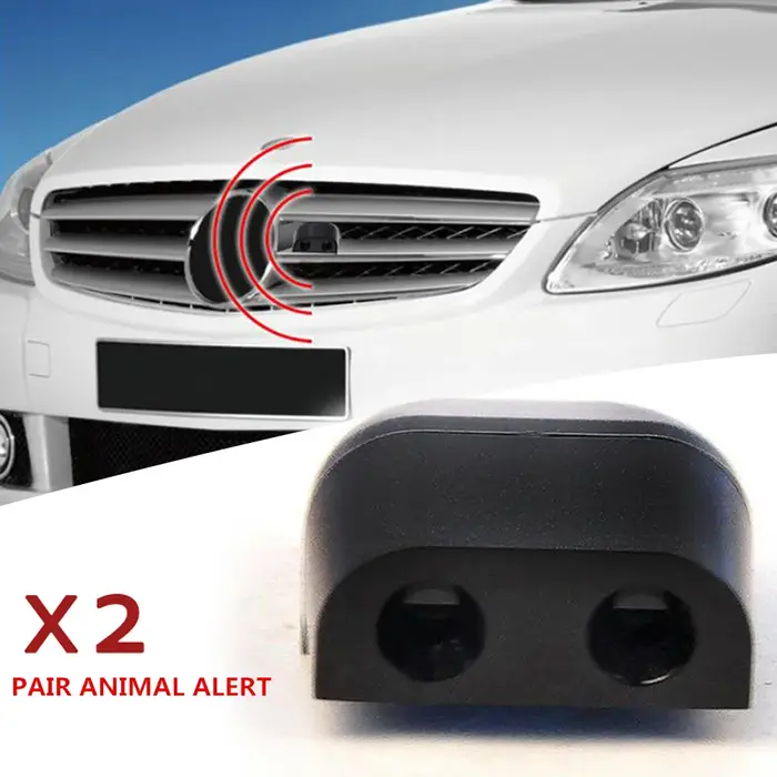 2 sifflets anti-cerf pour voiture - Répulsif animaux à monter sur calandre pour éviter les collisions
