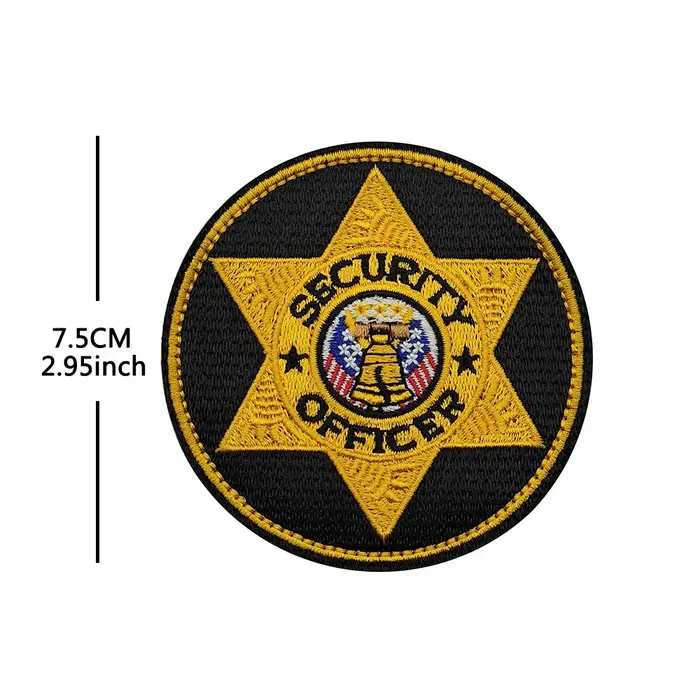 Patch d'officier de sécurité, boucle à crochet, Badge brodé pour gilet tactique, uniforme de sécurit