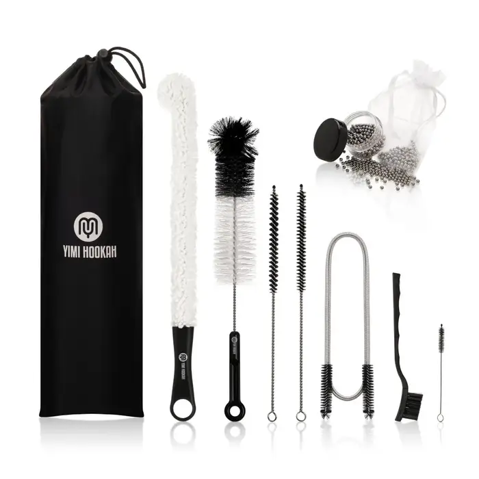 Yimi – kit de brosse de nettoyage de narguilé, brosse de vidange Flexible, bol de narguilé, décalcom