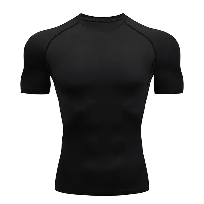 T-shirt de compression à manches courtes pour homme, t-shirt de sport, de fitness, de jogging et d'a