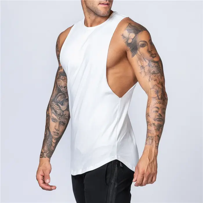 Vêtements de sport pour hommes, débardeur d'été en coton, Fitness, Jogging, musculation, chemise san