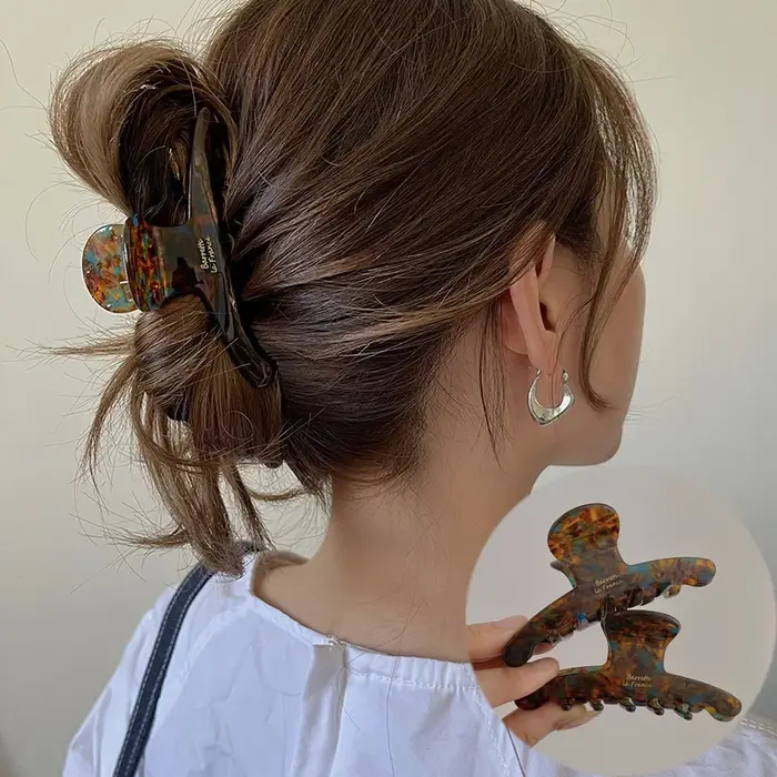 Pince à cheveux élégante en acétate de haute qualité pour femmes, décoration de tempérament, pince à