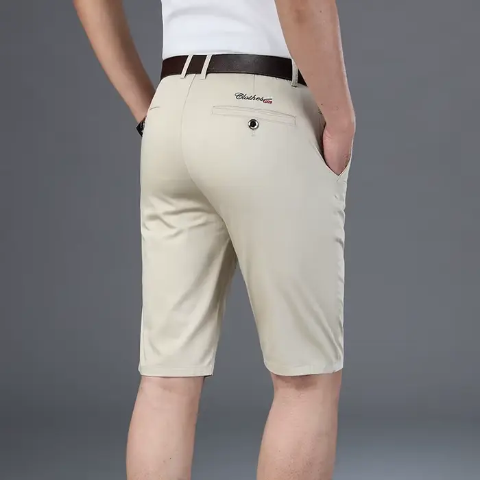 Short décontracté pour hommes, 6 couleurs, droit, élastique, mode Business, pantalon court fin, marq