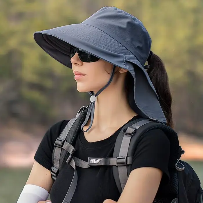 Chapeaux à visière légers pour queue de cheval, chapeaux seau d'été pour femmes, Protection des yeux