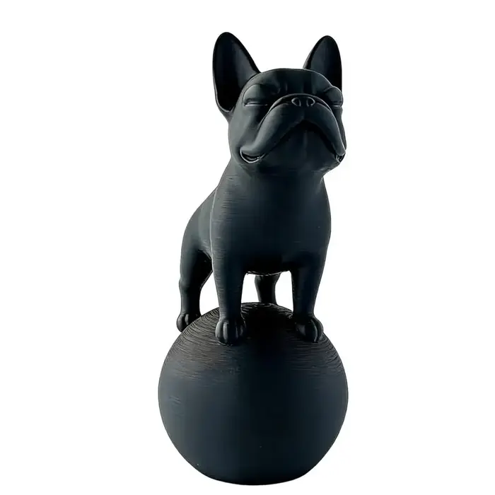 Figurine de chien noir, ornement de bouledogue, figurine de bouledogue imprimée en 3D, sculpture de 