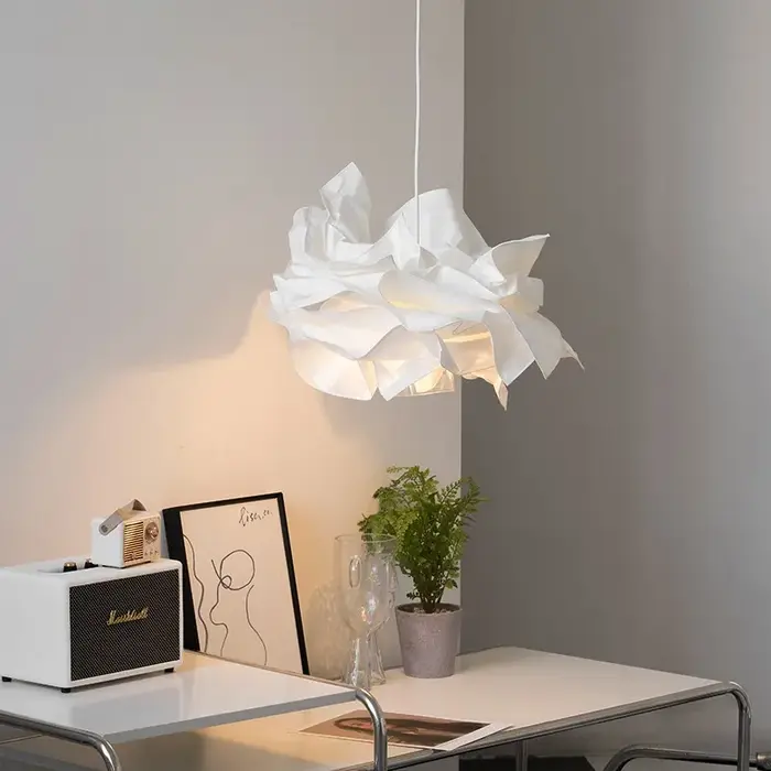 Lustre en papier minimaliste éclairage maison intérieure chambre salon lampes suspendues bricolage b