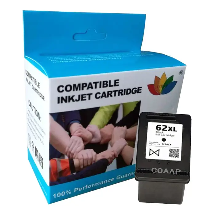 Cartouche d'encre rechargeable 62XL compatible avec les imprimantes tout-en-un HP ENVY 5540 5541 554