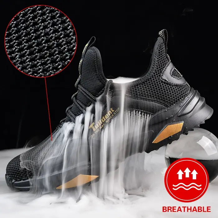 Chaussures de sécurité pour homme et femme baskets respirantes légères embout en acier anti-écrasement et anti-perforation
