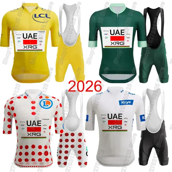 Ensemble Maillot et Cuissard de Cyclisme France Tour UAE Team 2026 – Tenue d'Été pour Vélo de Route et VTT