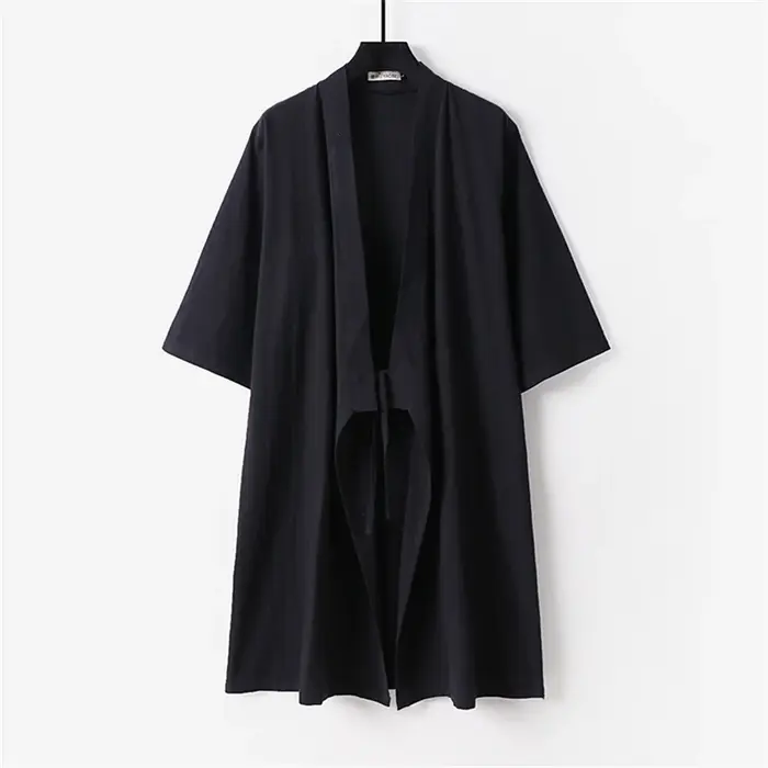 Cardigan Long Kimono chemise veste hommes grande taille 9XL chemises en lin Hanfu Daoist Robe chemis