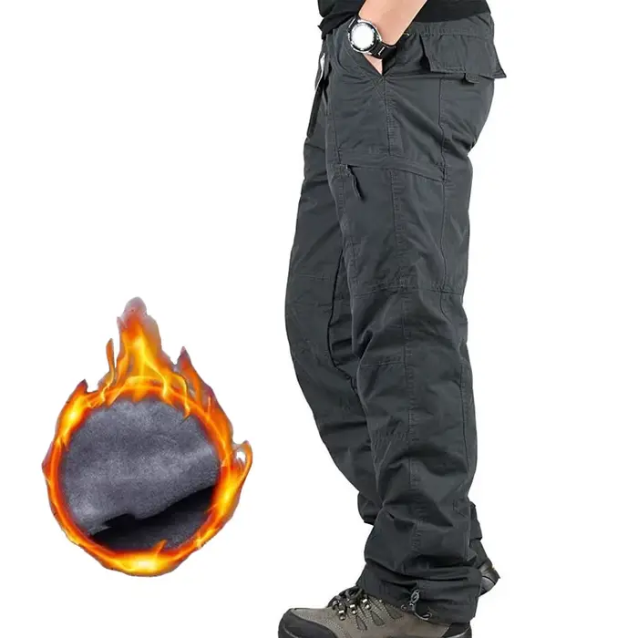 Surpantalon hiver polaire épais homme multi-poches tactique chasse confort chaud