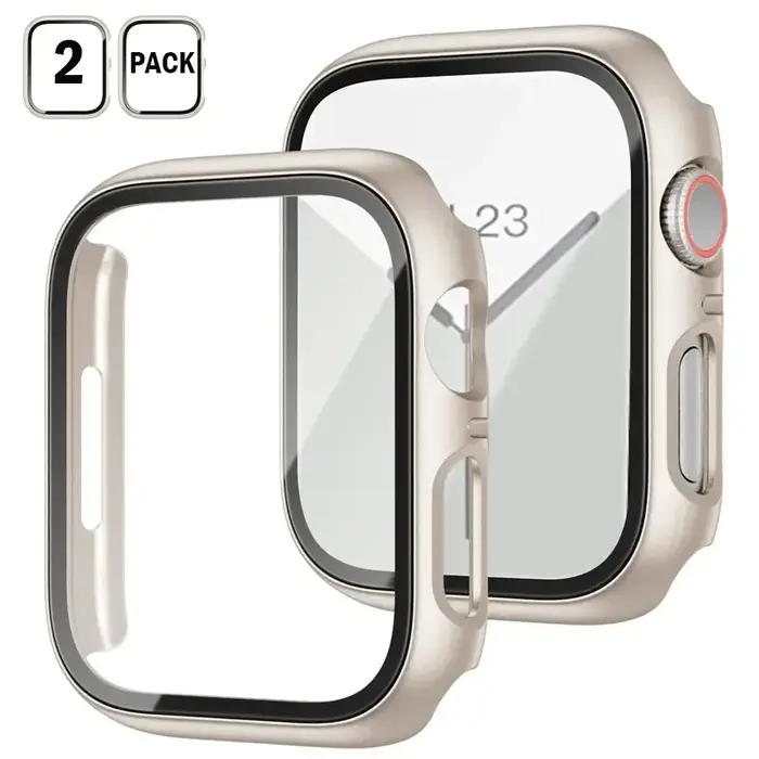 Protection écran verre trempé + coque pour Apple Watch 40-45mm compatible séries 3-9 pour chasseurs