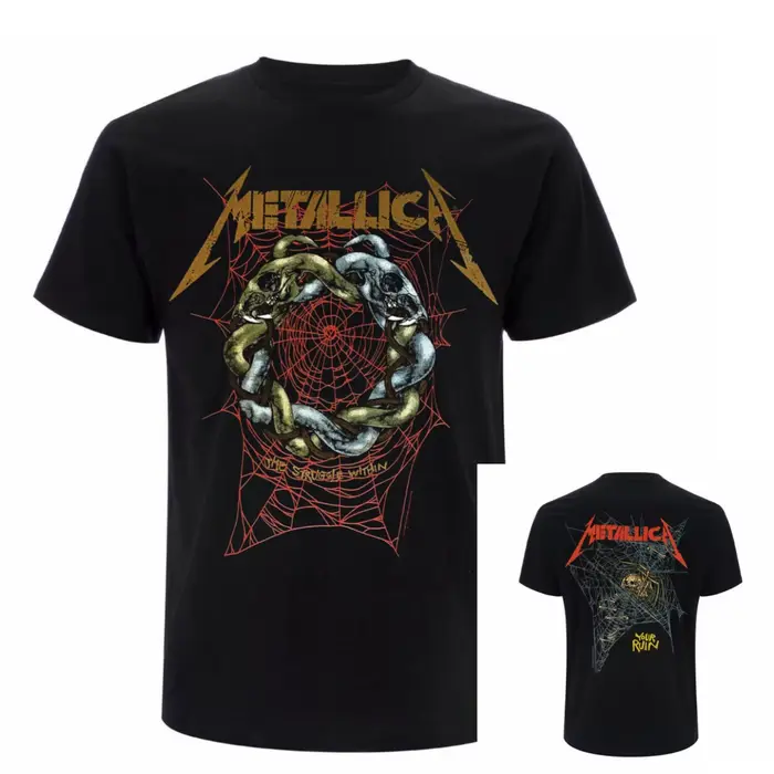 Tshirt Metallica rock band hommes design imprimé coton fin confortable pour homme occassions speciales quotidienne