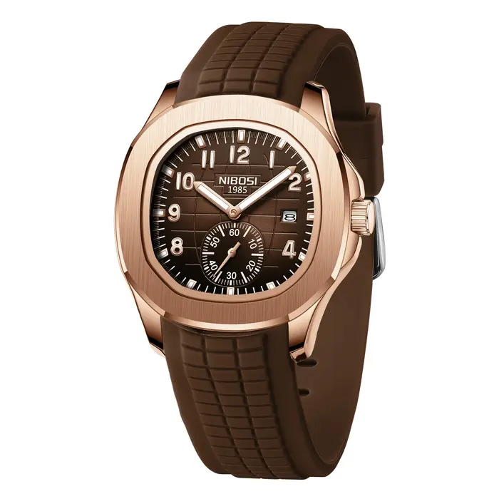 Montre homme NIBOSI AQUANAUT quartz luxe étanche - Cadran lumineux avec date automatique pour homme