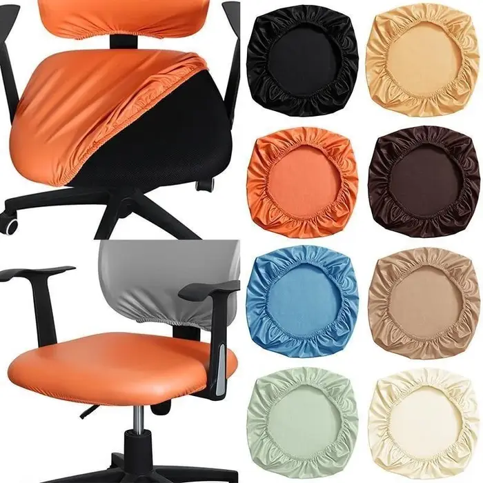 Housse de siège de chaise en cuir PU, élastique 38-52cm, pour la maison, le bureau, l'hôtel, housse 