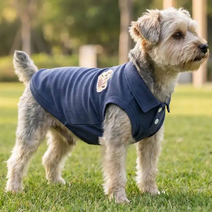 Polo brodé pour chien Teckel de dessin animé, doux et respirant, sans manches, tenue quotidienne pou