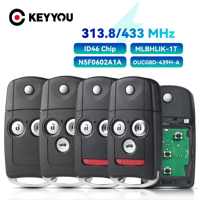 KEYYOU 2/3/4 Boutons Clé De Voiture À Distance Pour Honda CR-V Jazz L'accord 2008-2012 vieille Civic