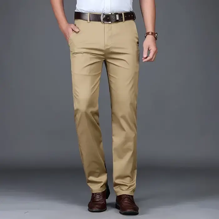 Pantalon homme décontracté et élégant en polyester coton élasthanne pour occasions quotidiennes printemps été
